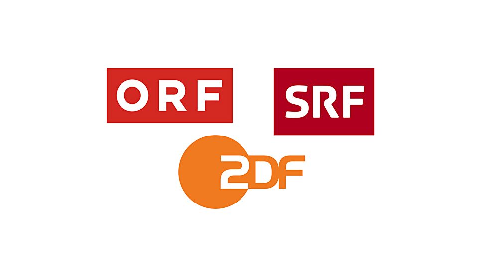 Logos von ZDF, ORF und SRF